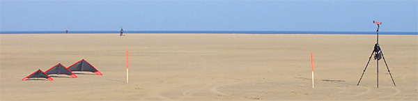 Radarmeßstrecke am Strand Radarmeßstrecke am Strand